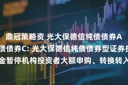 鼎冠策略资 光大保德信纯债债券A,光大保德信纯债债券C: 光大保德信纯债债券型证券投资基金暂停机构投资者大额申购、转换转入、定期定额投资业务的公告