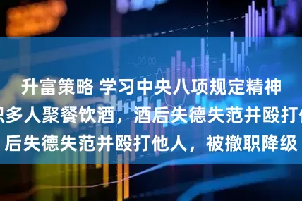 升富策略 学习中央八项规定精神当天，镇长组织多人聚餐饮酒，酒后失德失范并殴打他人，被撤职降级